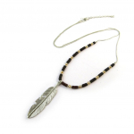 Les Tr&eacute;sors De Lily [N8264] - Collier sautoir 'Navajos' marron argent&eacute; ruda