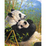 5D &bdquo;pasidaryk pats&ldquo; Lovely Panda Painting Stick Drill Craft Full Drill Namų dekoravimas 20x25CM