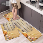3D medinių lentų virtuvės kilimėlių rinkinys 40x60cm 40x120cm 2 vnt. Koridoriaus kilimėlis Ilgas prie&scaron;kambario kilimėlis Tualeto kilimėlis Vonios kilimėlis 40x60cm+40x120cm