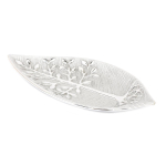 Les Tr&eacute;sors De Lily [A1415] - Coupelle vide poches c&eacute;ramique 'Arbre de Vie' argent&eacute; - 37x17x3 cm