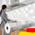 Aliejui atsparus virtuvės krosnelės lipdukas Lipnūs tapetai Neper&scaron;lampami auk&scaron;tai temperatūrai atsparūs virtuvės dekoravimo kontaktinis popierius 60cm x 500cm