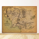 HARAD miesto žemėlapis Sienų menas Plakatas Vintažinis žemėlapis Sienos drobės Paveikslai Svetainės namų dekoras BANMU Vidurio Žemė Retro Netoli 21cm&times;30cm NoFrame