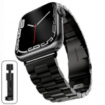 Prabangi klasikinė metalinė apyrankė Apple Watch serijai 8 7 6 SE 5 45mm 41mm 40mm 44mm nerūdijančio plieno dirželis, skirtas iWatch Ultra 49mm 42mm Correa 38mm or 40mm juoda