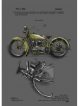 Retro motociklo dizaino eskizas Plakatas, drobė, tapyba Patentinis brėžinys spaudiniai Sienų menas, skirtas gyvenamojo kambario namų dekoravimui 21x30cm No Frame