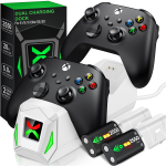 Dvigubas greitas įkroviklis, skirtas Xbox One X/S/Elite Xbox Series X/S belaidis valdiklis 2X2550mAh įkraunamas akumuliatorius, skirtas Xbox One