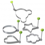 5 vnt Kiau&scaron;inių formavimo žiedas, kurį lengva valyti Kūrybingos apvalios &scaron;irdies formos nerūdijančio plieno kiau&scaron;inių kepimo formos, skirtos namų virtuvei