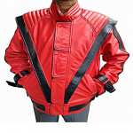 Vyri&scaron;ka avinėlio, raudona ir juoda odinė striukė, kombinuota striukė, vakarėlio striukė, dviratininko striukė, Helovino kostiumai, motociklo striukė, DOVANA VYRAMS XXL