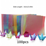 100 vnt Blizgantis popierius putojantis blizgus Lucky Bird origami &scaron;viečiantis kvadratinis popierius rankų darbo 10cm*10cm 100pcs