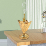 Elektrinis smilkalų degiklis Vidurio Rytų stiliaus EU 220V ki&scaron;tuko ornamentas auksinis