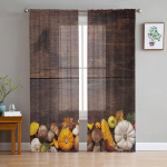 Moliūgų kukurūzai ant medinės lentos &Scaron;iuolaikinės tiulio užuolaidos svetainei miegamajame Namų virtuvės langas Permatomos užuolaidos