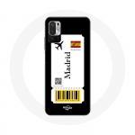 Coque pour Xiaomi Poco M3 Pro Billet d'avion Madrid Espagne