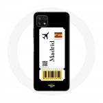 Coque pour Samsung Galaxy A22 5G Billet d'avion Madrid Espagne