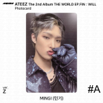 ATEEZ The 2nd Album WORLD EP.FIN WILL Photocard Sticker Z ver. KPOP K-POP Mingi - #A Photocard