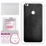 apgo Protective Skin Sticker for the back compatible with Huawei P8 Lite (2017), Wrap Film, Foil, Vinyl - Pattern Black Leather