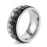6/7/8/9# skirtingų spalvų linija Crystal Fashion Jewelry Ring Didmeninė mados nerūdijančio plieno žiedas moterims 5.5