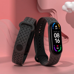Rie&scaron;o apyrankė skirta &bdquo;Xiaomi Mi Band 7 Replacement Sport&ldquo; kvėpuojanti silikoninė pintinė solo kilpa &bdquo;Correa NFC Miband 6 5 4&ldquo; dirželis For Mi Band 3 juoda