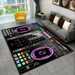 3D DJ Muzikos Ekrano Klaviatūros Plotas Kilimas, Kilimas Svetainei Miegamajam Sofai Prie&scaron;kambario Dekorui, Sporto Joga Neslystantis Grindų Kilimėlis 230x160cm(90x62in)