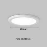 LED skydiniai &scaron;viestuvai Itin plonas lubų ap&scaron;vietimas, 50&ndash;200 mm pjaunamos skylės reguliuojamas skydinis ap&scaron;vietimas AC85-265V vidaus ap&scaron;vietimo lempa Warm light