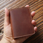 Rankų darbo odinės kortelių laikiklio rankovės vyrams Vintage Short Handcraft Slim Small Man Card Piniginė vairuotojo pažymėjimo dėklas