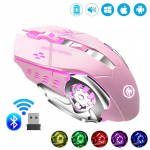 2.4G Bluetooth belaidė įkraunama pelė RGB ap&scaron;vietimas E-Sports mechaninė pelė tyli biuro pelė, skirta kompiuteriniam ne&scaron;iojamam kompiuteriui plan&scaron;etiniam kompiuteriui žaidimų pelė žaidėjui