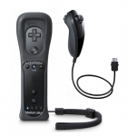 2 en 1 Wii une manette Motion Plus int&eacute;gr&eacute; in Motion Nunchuck pour Wii Noire
