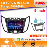 Automobilinis radijas Carplay skirtas FORD C-Max Kuga Escape 2010-2019 Navigacija GPS Android Auto Multimedijos grotuvas Stereo įrenginys WiFi 2din 4G 4 core 1GB+32GB carplay
