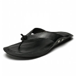 Prabangios prekės ženklo romėnų vyri&scaron;kos &scaron;lepetės, vasarinės komforti&scaron;kos natūralios odinės basutės, neslystančios, kvėpuojančios paplūdimio laisvalaikio batai 2024 m. 38 juoda