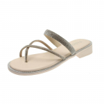 Moteri&scaron;ki vasariniai paplūdimio &scaron;lepetės 2024 Naujo stiliaus mados tendencija Deimantais puo&scaron;ti kasdieniai batai Moteri&scaron;ki patogūs universalūs sandalai 35 juoda