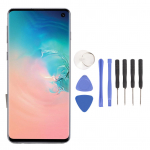 6,1 colio ekrano ekranas, skirtas Galaxy S10, organinės &scaron;viesos diodų telefono ekranas su rėmeliu, skaitmenintuvo surinkimo remontas Black