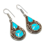 Tibetan Turquoise Handmade Jewelry Earring 2.21 b2p14
