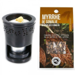 Br&ucirc;le-parfum en pierre + R&eacute;sine Myrrhe de Somalie juoda