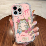 Mobiliųjų telefonų dėklai iPhone 11 13 XR 15 Pro Max 12 14 Pro Max dėklas iPhone 16 7 Plus 8 Plus XS Max Animacinis ra&scaron;tas Apsauga nuo kritimo Atspari smūgiams iPhone 6&6s balta