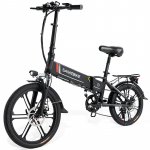 SAMEBIKE 20LVXD30-II elektrinis dviratis 20 colių sulankstomas elektrinis mopedas, 350 W variklis 48 V 10 Ah akumuliatorius juoda