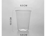 Skaidrus auk&scaron;to borosilikatinio stiklo puodelis &scaron;altam kavos ruo&scaron;imui, paprastas vienasienis dizainas