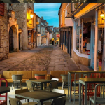 Europos Italijos Tapetai Gatvės Miesto Peizažas Freska Restoranas Kavinė Fonas Interjero Sieninė Tapyba Namų Dekoras 200 cm(W) x 140 cm(H)
