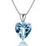 Ry&scaron;kus safyro kristalo topazo pakabukas: Violetinis, Žalias, Raudonas, Rožinis Deimantinis &Scaron;irdelės Formos Vandenyno &Scaron;irdies Vėrinys White gold-plated box chain [45 cm]