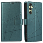 DF-06 Dėklas Samsung Galaxy A16 5G/A16 4G telefonui, odinis piniginės tipo dėklas su linijiniu įspaudu Blue