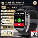 2025 Naujas Kraujo Lipidų &Scaron;lapimo Rūg&scaron;ties Gydymo I&scaron;manusis Laikrodis Vyrams EKG+PPG &Scaron;irdies Ritmas Sportas HD Skambutis Sveikatos Stebėjimas Samsung I&scaron;maniajam Laikrodžiui Black Mesh Belt 2A