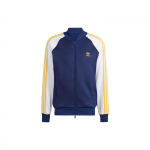 Adidas Originals Trefoil Trijų juostų spalvų blokų ilgomis rankovėmis striukė Vyri&scaron;ka striukė Tamsiai mėlyna IM4460 XS