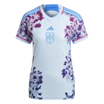 Adidas Ispanijos I&scaron;vykos Spalvų Blokų Dryžuoti Kvėpuojantys Trumpomis Rankovėmis Futbolo Mar&scaron;kinėliai Moteri&scaron;ki Vir&scaron;utiniai Drabužiai &Scaron;vytinčiai Mėlyni HT4315 M