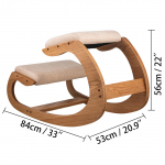 SucceBuy Ergonomi&scaron;kas klūpėjimo kėdės-taburetės su storu pamink&scaron;tinimu namų biuro kėdė, gerinanti kūno laikyseną, sūpuojama medinė kompiuterio kėdė