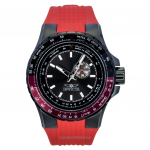 Invicta Aviator Raudonas Silikoninis Dirželis Plieno Spalvos Ciferblatas Kvarcinis 49724 100M Vyri&scaron;kas Laikrodis juoda