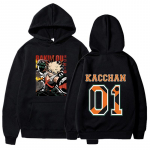 Mano herojaus akademija Moterims Vyrams Rudens Žiemos Džemperiai Anime Bakugou Katsuki Atspausdintas Gatvės Drabužiai Gatvės Madingas Džemperis su Gobtuvu S