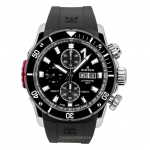 Edox CO-1 Chronograph Guminis dirželis Juodas ciferblatas Automatinis nardytojo laikrodis 01128-3NRCA-NN 500M Vyri&scaron;kas laikrodis juoda