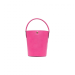 Longchamp &Eacute;pure 17 Užsegimas spaudėmis Trumpa rankena Odinė kibiro formos rankinė Maža moteri&scaron;ka rankinė Violetinė Raudona 10161HYZ319 Basic Set (Bag+Dust Bag)