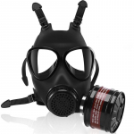 Dujų kaukės I&scaron;gyvenimas Branduolinis ir Cheminis - Daugkartinio naudojimo viso veido respiratorius Dujų kaukė su aktyvuotos anglies filtru juoda