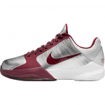 Nike Zoom Kobe 5 žemi vaiki&scaron;ki krep&scaron;inio bateliai Sidabriniai Raudoni Paaugliams HM9522-001 37.5