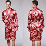 Vyri&scaron;kas Simulation Silk Print Plus Size Pižama apatinis chalatas Chalatas chalatas L