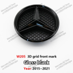 Priekinių grotelių žvaigždės OE stiliaus emblema Chromo sidabro logotipas Mercedes Benz W204 W205 W245 W168 W464 R171 W166 W176 C128 W212 W171 black