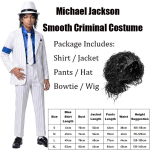 MJ Michael Smooth Criminal Imintatorius Apranga Super Žvaigždės Dainininkas Cosplay Berniukai Michael Jackson Helovino Kostiumas Height 115-125cm black